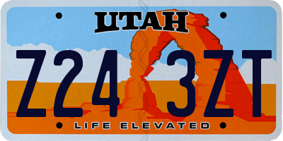 UT license plate Z243ZT