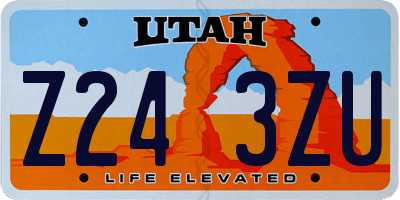 UT license plate Z243ZU