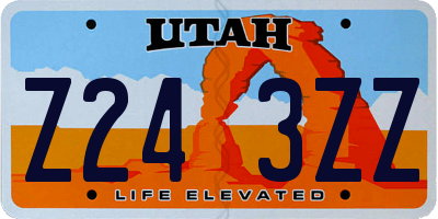 UT license plate Z243ZZ