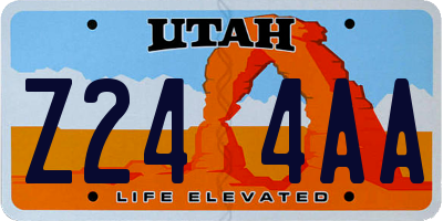 UT license plate Z244AA