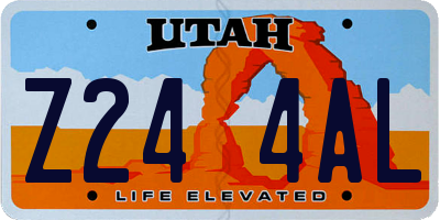 UT license plate Z244AL