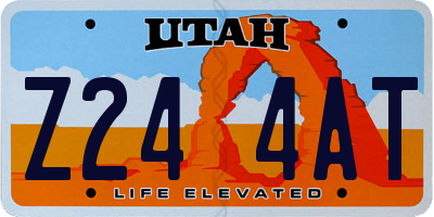 UT license plate Z244AT