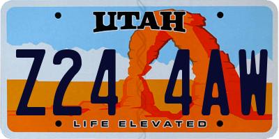 UT license plate Z244AW