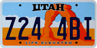 UT license plate Z244BI