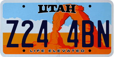 UT license plate Z244BN