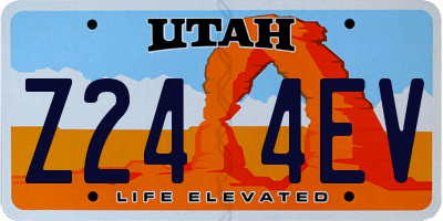 UT license plate Z244EV