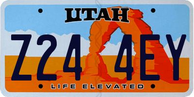UT license plate Z244EY