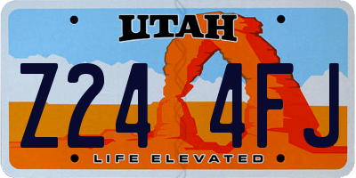 UT license plate Z244FJ