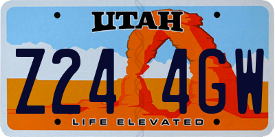 UT license plate Z244GW