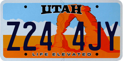 UT license plate Z244JY