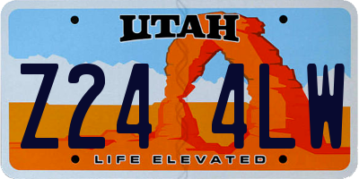 UT license plate Z244LW
