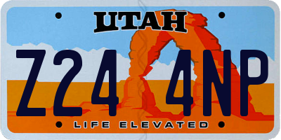 UT license plate Z244NP