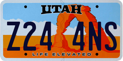UT license plate Z244NS