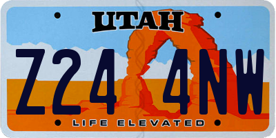 UT license plate Z244NW