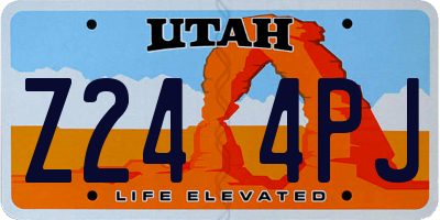 UT license plate Z244PJ
