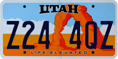UT license plate Z244QZ