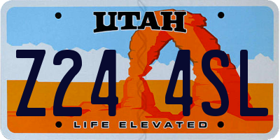 UT license plate Z244SL
