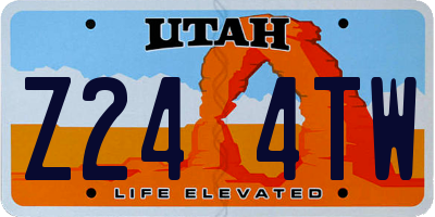 UT license plate Z244TW