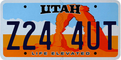 UT license plate Z244UT