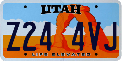 UT license plate Z244VJ