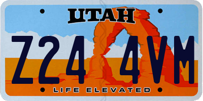 UT license plate Z244VM