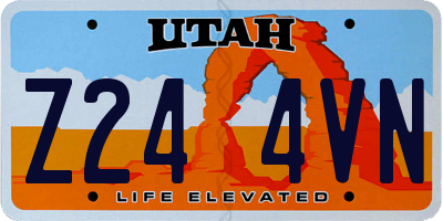 UT license plate Z244VN