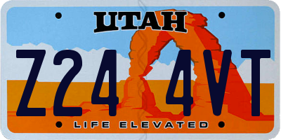 UT license plate Z244VT