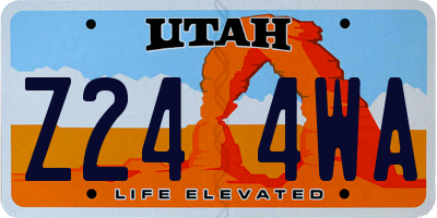 UT license plate Z244WA