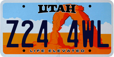 UT license plate Z244WL