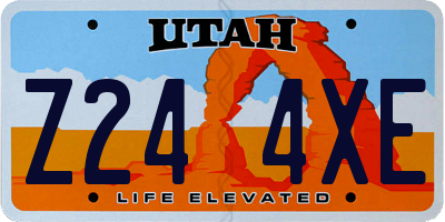 UT license plate Z244XE