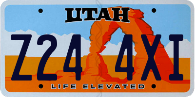 UT license plate Z244XI