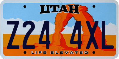 UT license plate Z244XL