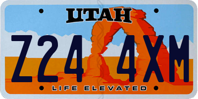 UT license plate Z244XM
