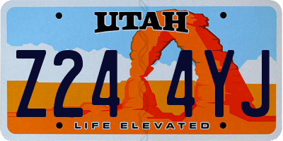 UT license plate Z244YJ