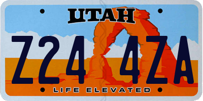 UT license plate Z244ZA
