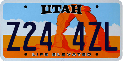 UT license plate Z244ZL