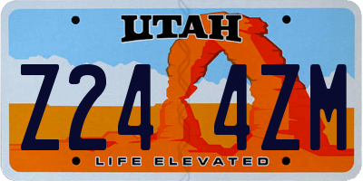 UT license plate Z244ZM