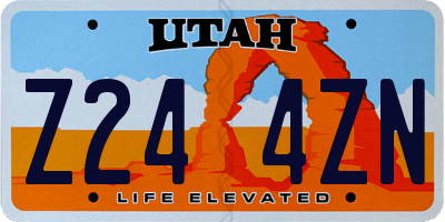 UT license plate Z244ZN