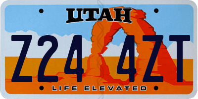 UT license plate Z244ZT