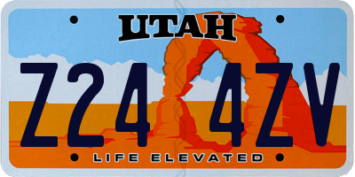 UT license plate Z244ZV