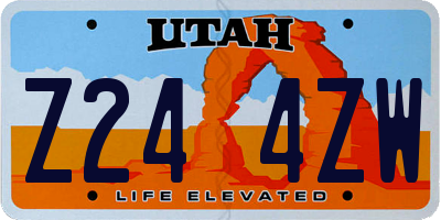UT license plate Z244ZW