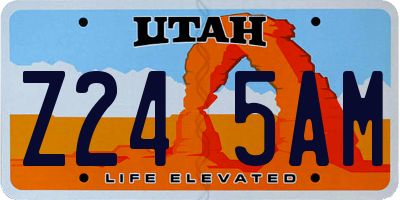 UT license plate Z245AM