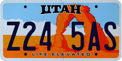 UT license plate Z245AS