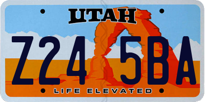 UT license plate Z245BA