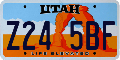 UT license plate Z245BF