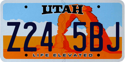 UT license plate Z245BJ