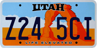 UT license plate Z245CI