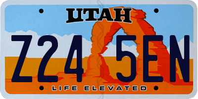 UT license plate Z245EN
