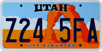 UT license plate Z245FA