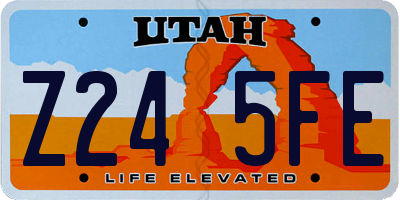 UT license plate Z245FE